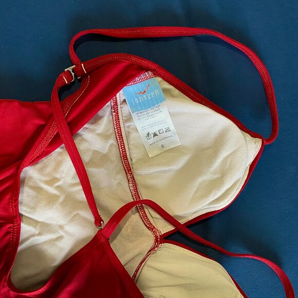 Red Embroidered Hibiscus Swimsuit - Picture 5 of 5